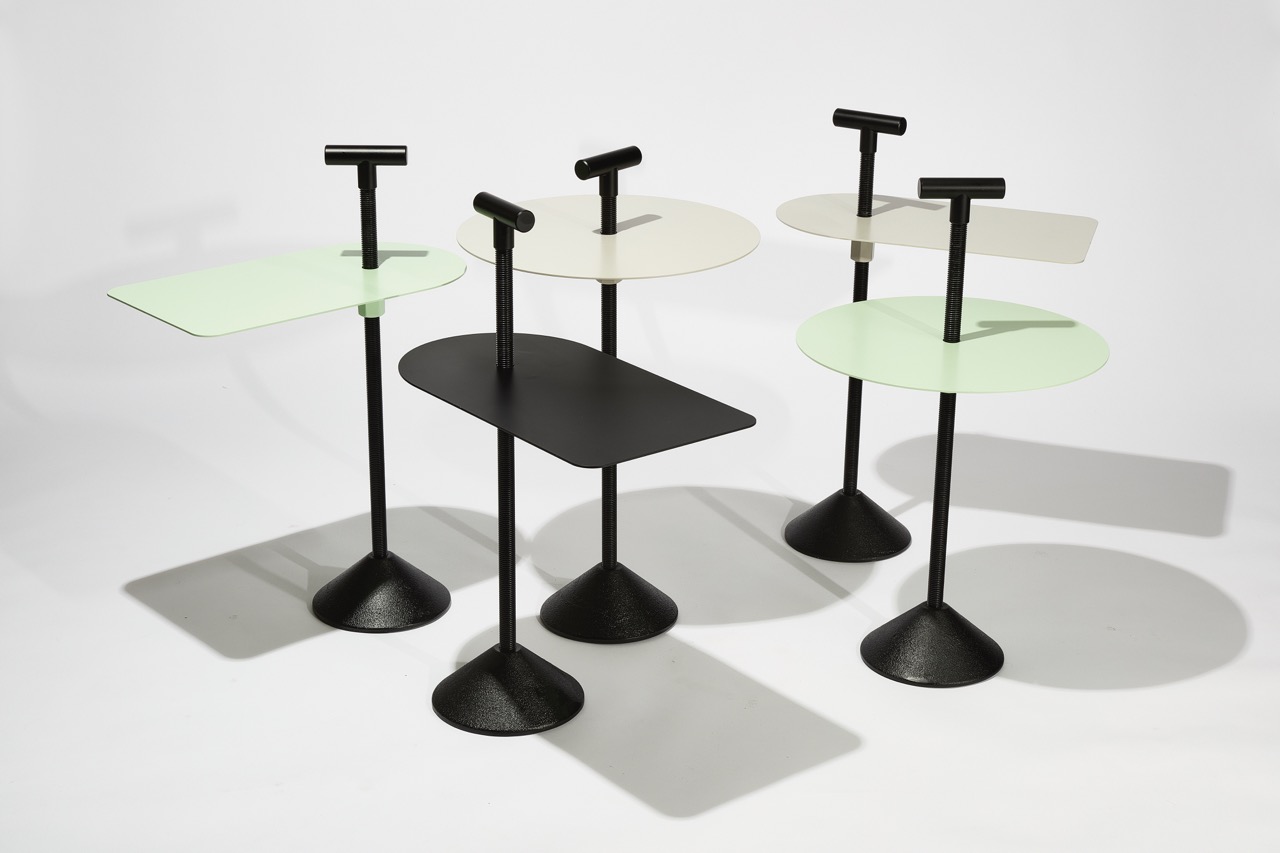 wall-mounted Hang Over Hook (Lexová & Smetana), MILK tables (Mjölk architekti), Plym foldable chair and M24 table (Klemens Schillinger) wall-mounted Hang Over Hook (Lexová & Smetana), MILK tables (Mjölk architekti), Plym foldable chair and M24 table (Klemens Schillinger)