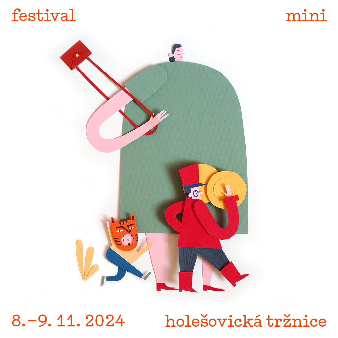 ilustrace autorské knihy Máma má vždycky pravdu (Labyrint) a pro vizuální identitu Festivalu Mini 2024