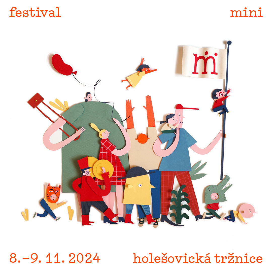 ilustrace autorské knihy Máma má vždycky pravdu (Labyrint) a pro vizuální identitu Festivalu Mini 2024